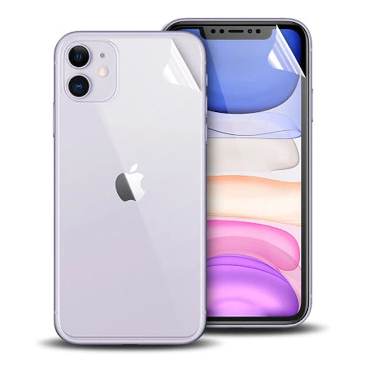 İphone 11 6.1 Film Ön Arka Full Koruyucu Membran Nano Hidrojel Koruyucu Set-(5775)