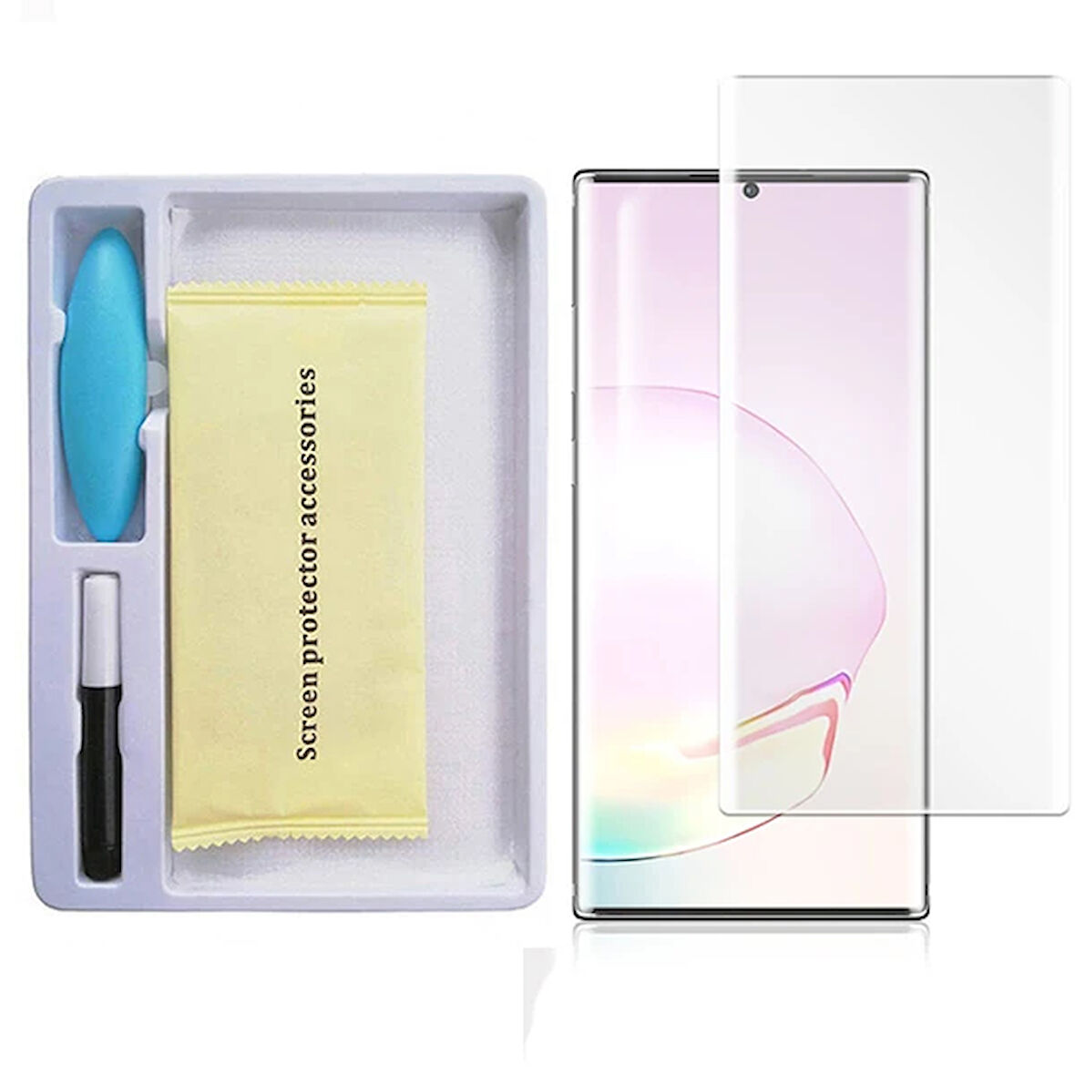 Ally Sm Note 20 Full Uv Liquid+Uv Işık 3D Kırılmaz Cam Ekran Koruyucu-(5775)