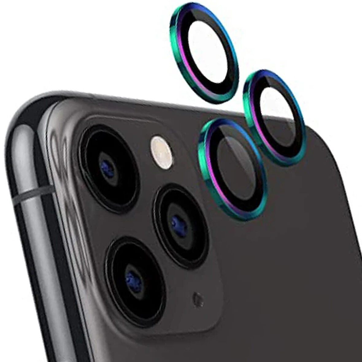 Ally İphone 12 3D Metal Çerçeveli Kamera Lens Koruyucu-(5775)