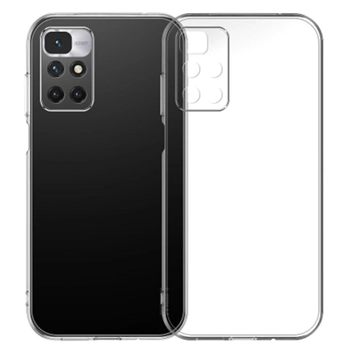 Ally Redmi 10 Kılıf Kamera Korumalı İnce Şeffaf Silikon Kılıf-(5775)