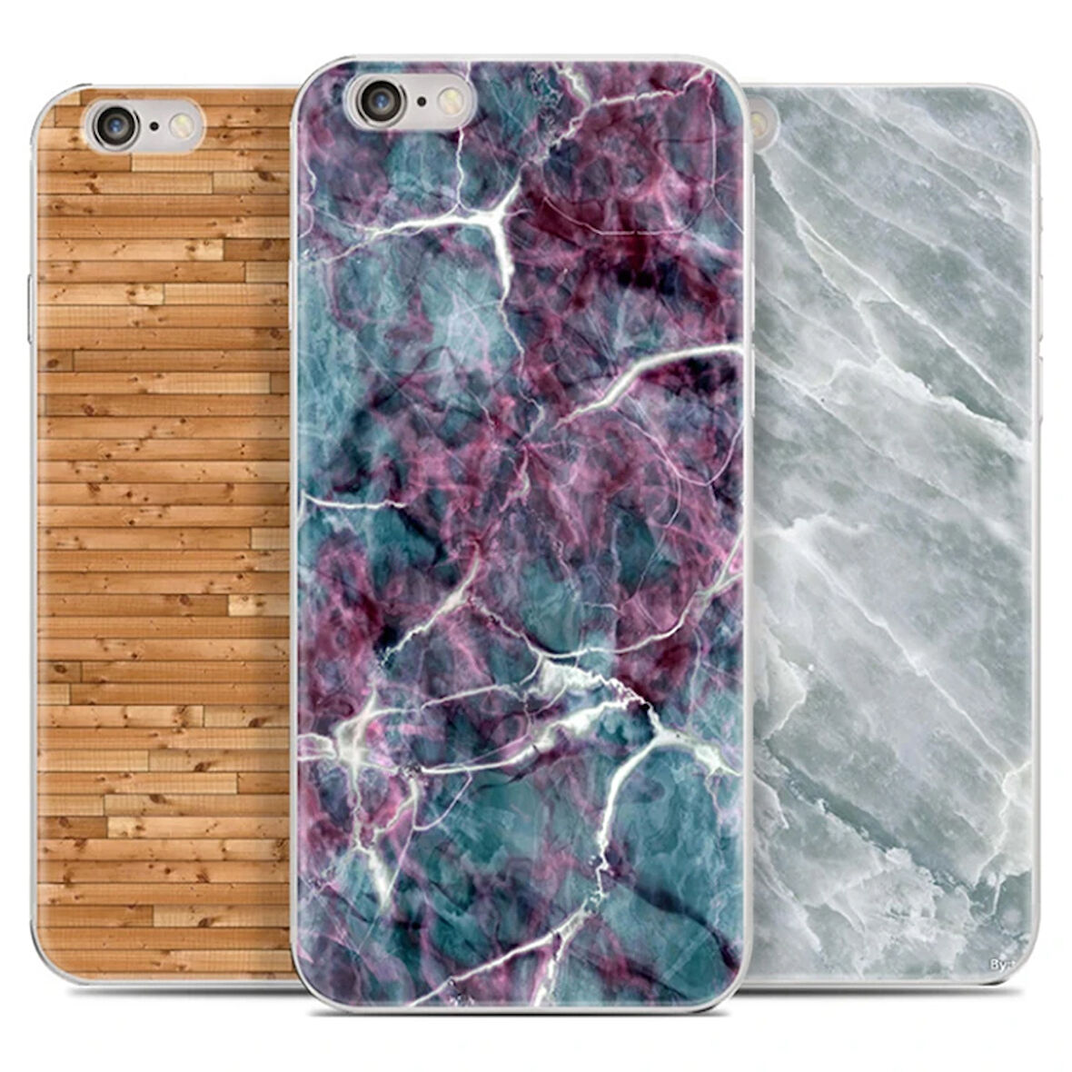 Se3-Se2 İphone 8-7 Kılıf Mermer Desenli Silikon Kılıf-(5775)