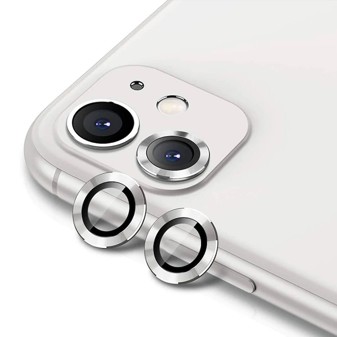 Ally İphone 11 6.1 3D Metal Çerçeveli Kamera Lens Koruyucu-(5775)