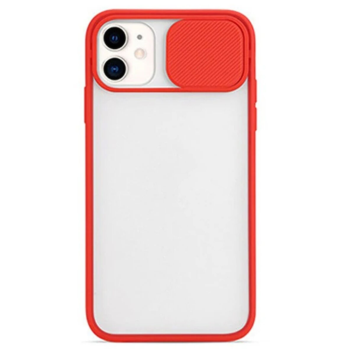 Ally İphone 12 Mini 5.4 Kamera Koruyucu Sürgülü Şeffaf Kılıf-(5775)