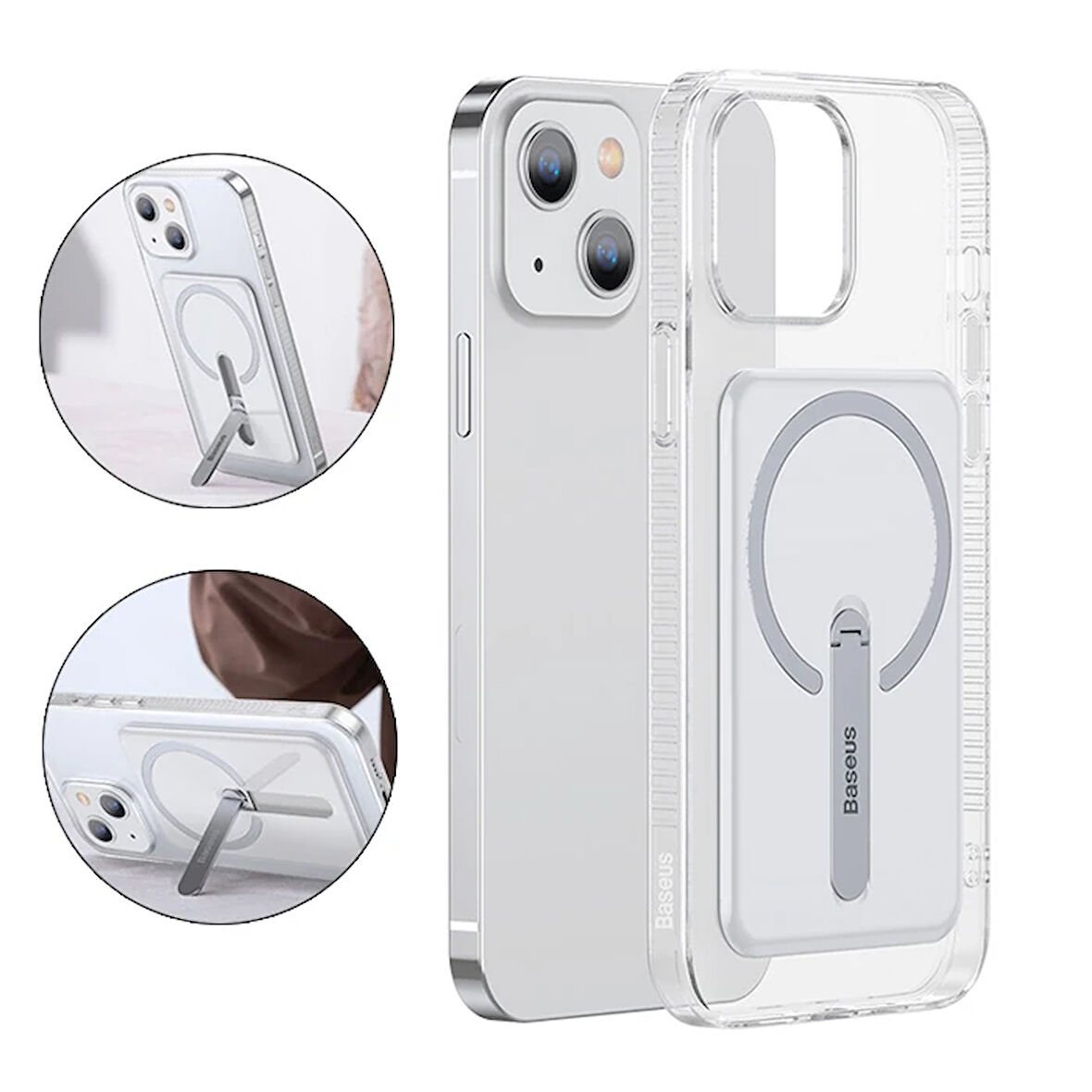 13 6.1Inç Manyetik Standlı Silikon Kılıf-(5775)