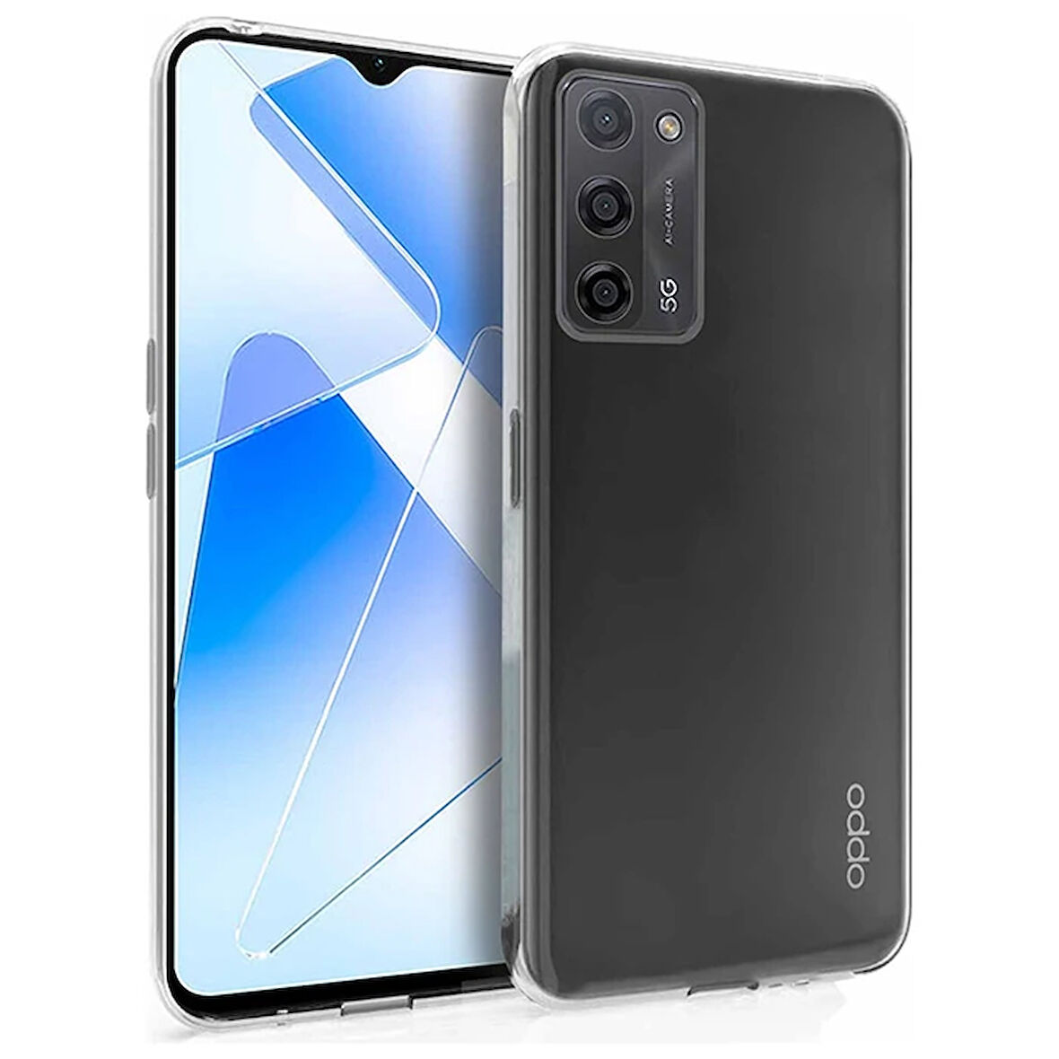 Ally A55 5G Kılıf Kamera Korumalı İnce Şeffaf Silikon Kılıf-(5775)