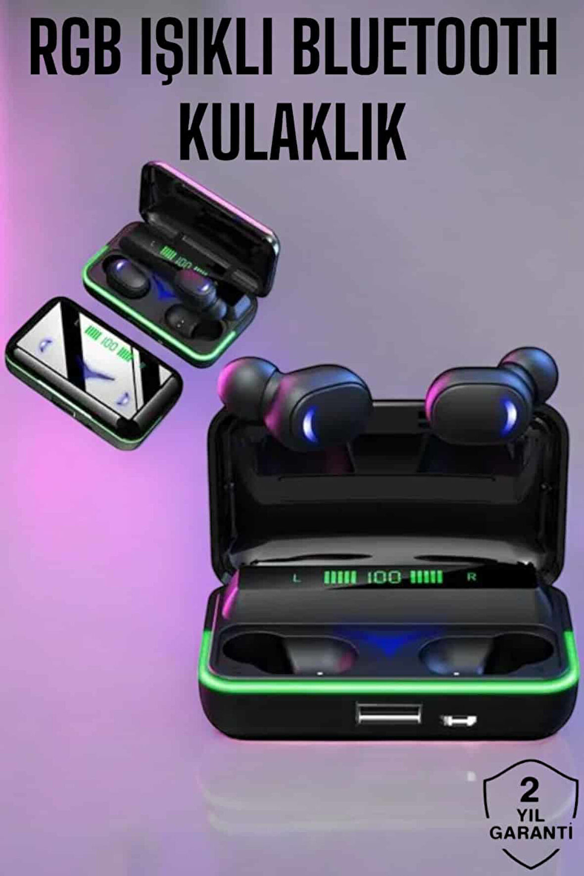 Özellikli Kablosuz Bluetooth Kulaklık Rgb Işıklı