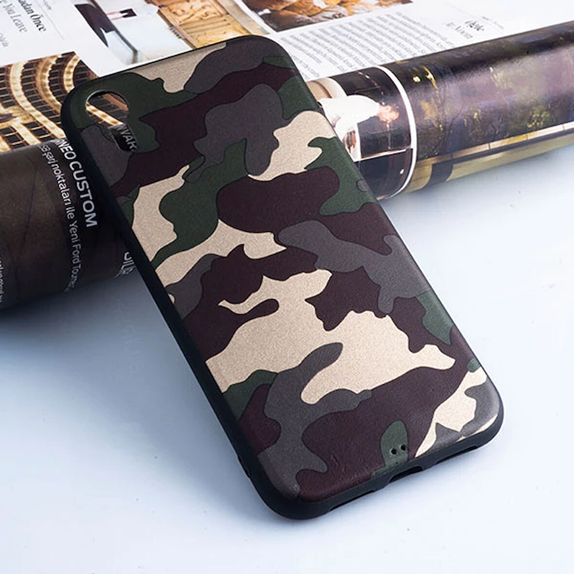 Ally İphone Xr 6.1 Kamuflaj Darbe Emici Silikon Kılıf-(5775)