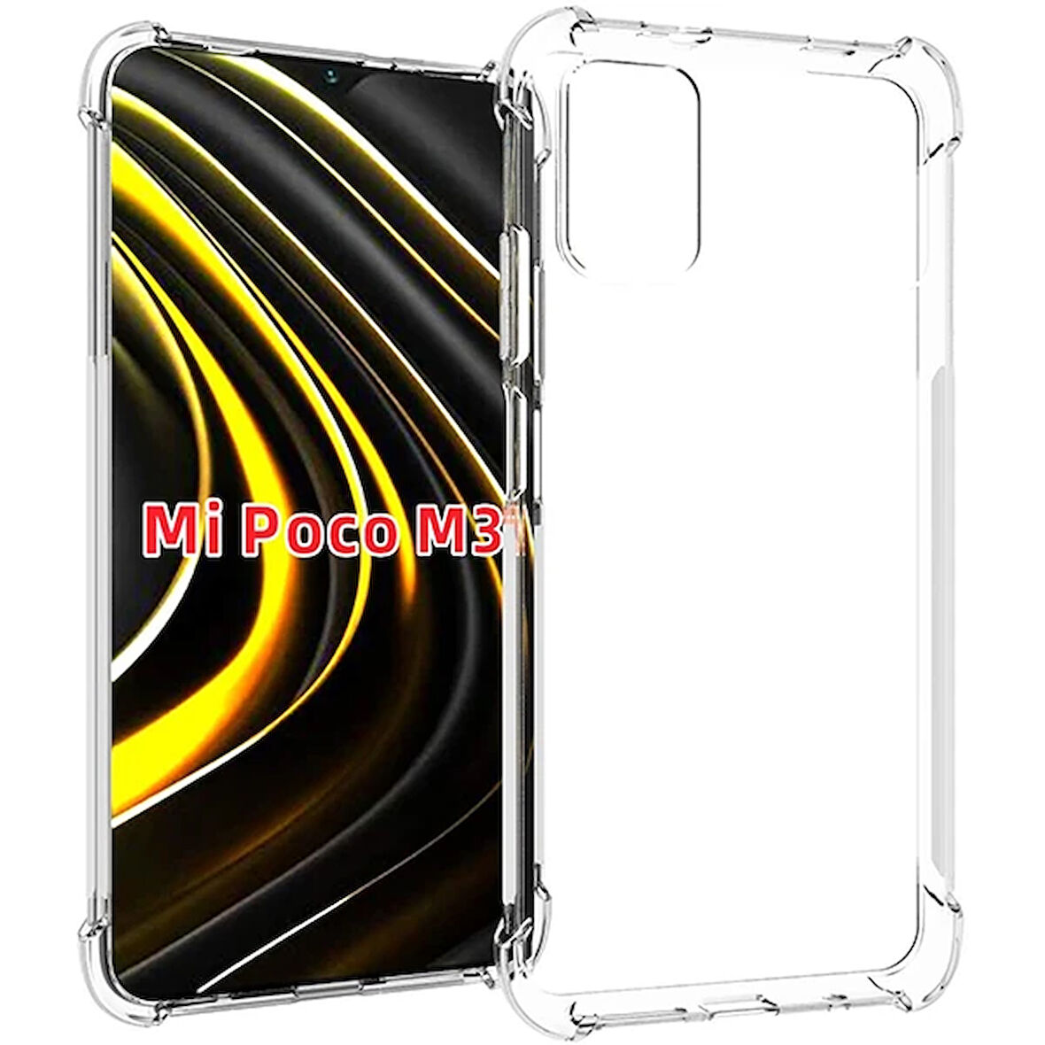 Poco M3 Kamera Korumalı Shockproof Darbe Emici Silikon Kılıf-(5775)