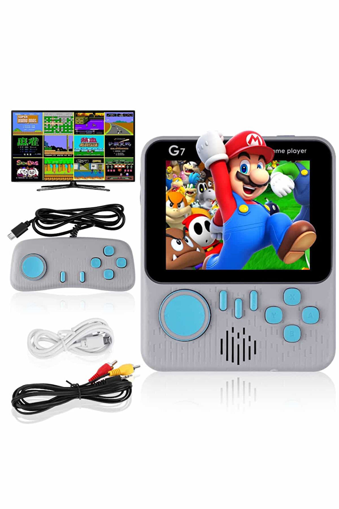 Çift Konsol 666 Adet Oyun El Atarisi Taşınabilir 3.5 İnç Ekran