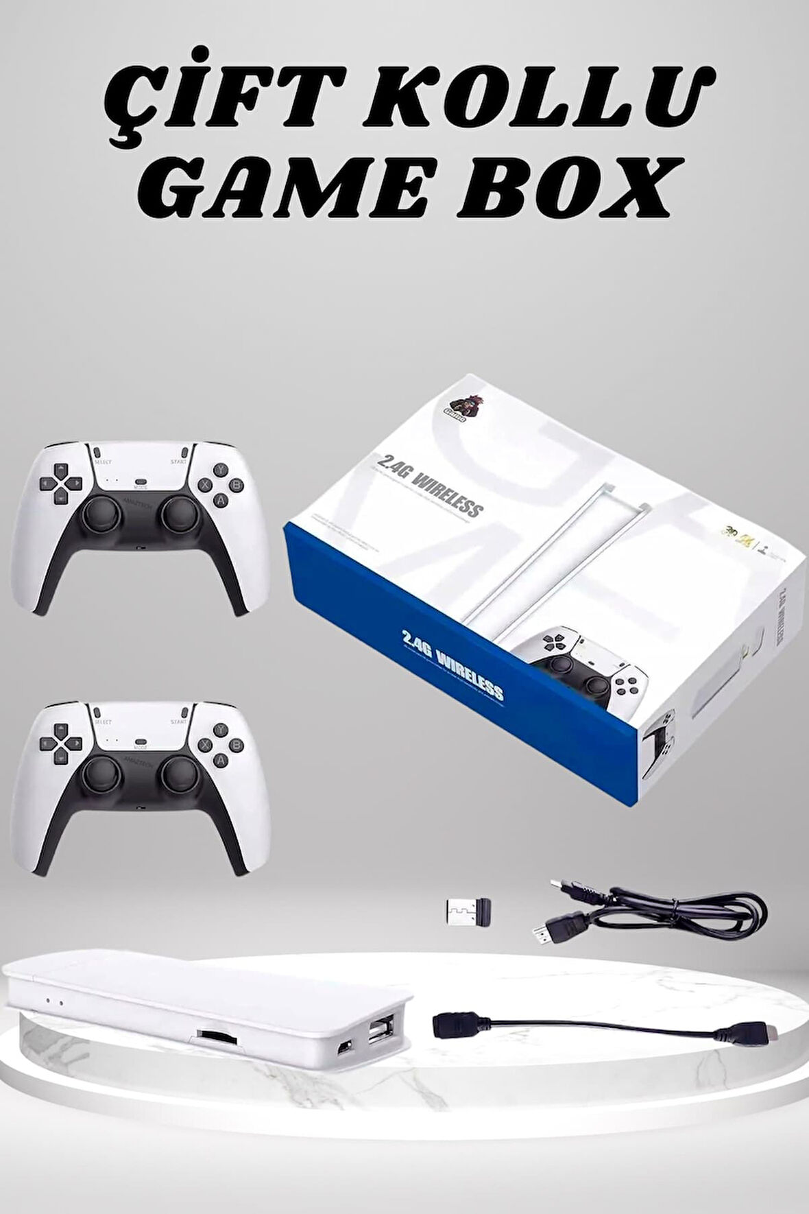 4K 3D Hd Görüntü Kaliteli Kablosuz Çift Kollu 20.000 Oyunlu Oyun Konsolu Tv Box