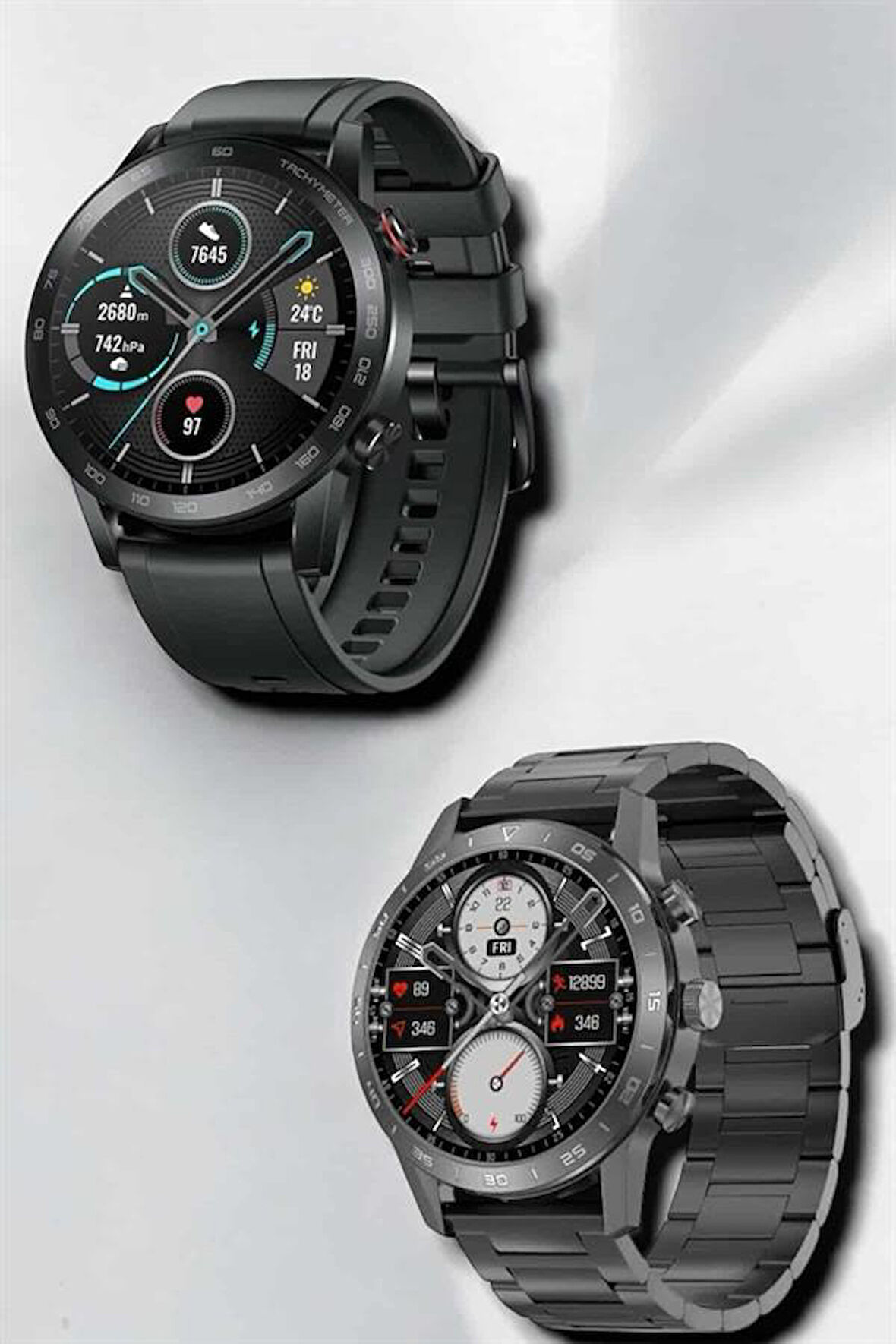 Çift Kordonlu Yüksek Çözünürlüklü Akıllı Saat Uyku İzleyici & Spor Modları