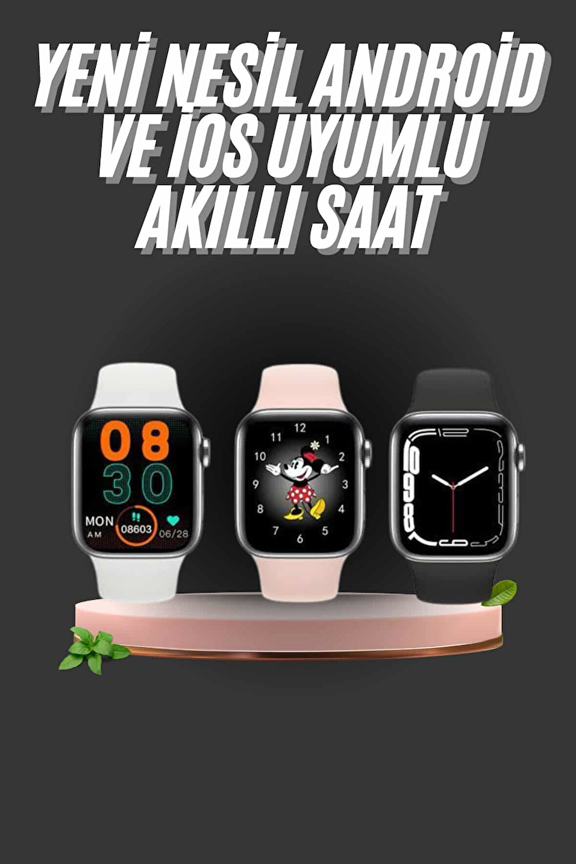 1.83 İnç Akıllı Saat Android Ve İos Uyumlu Çağrı Cevaplayabilen Adımsayar Gps Takibi