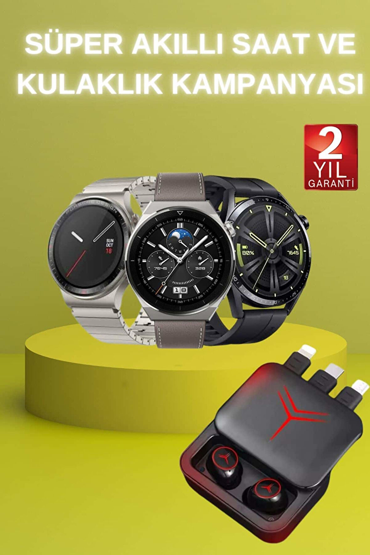 Ucuz Kaliteli Akıllı Saat Ve Bluetooth Kulaklık 5.1 Stereo Anc Özelliği