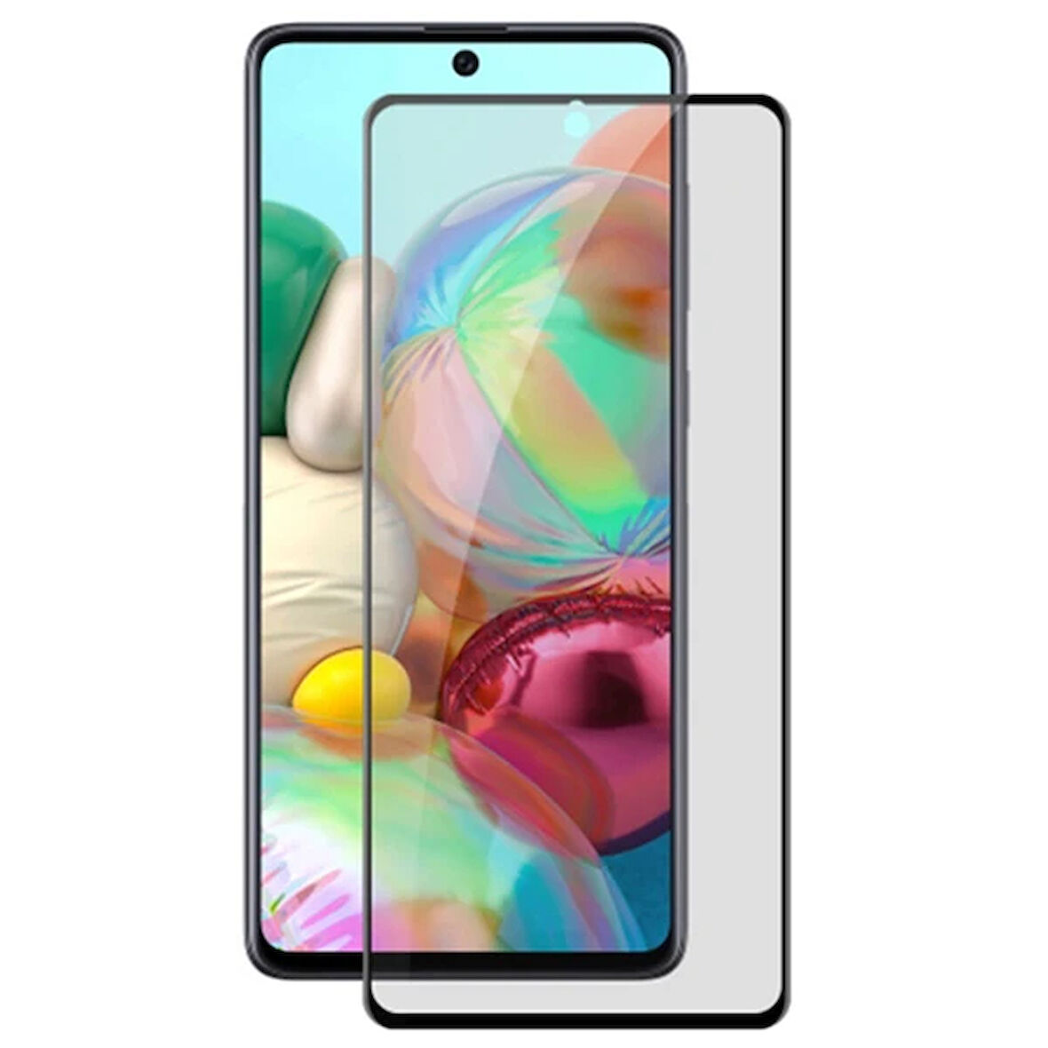 Ally Sm A71 3D Full Privacy Gizlilik Tempered Cam Ekran Koruyucu-(5775)