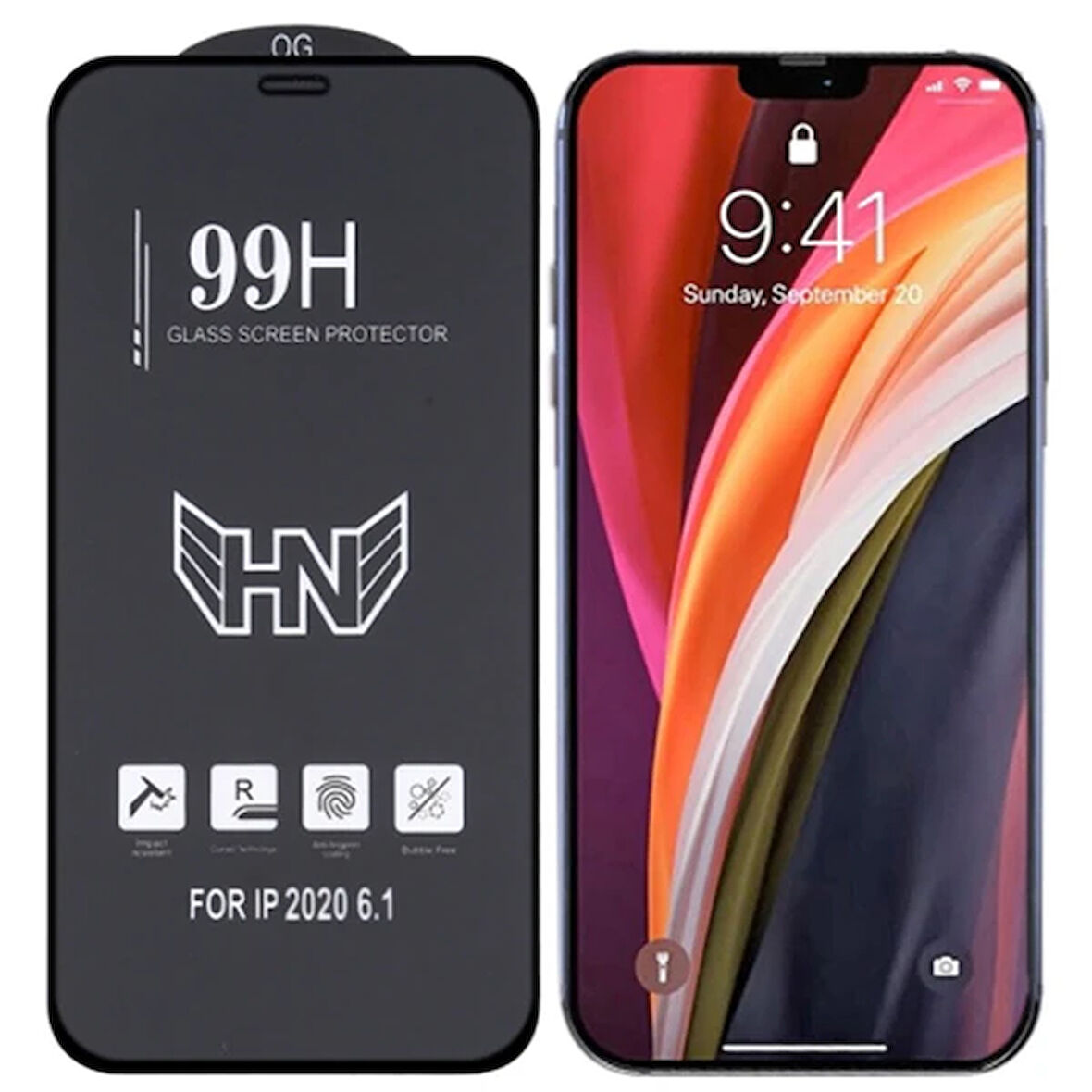 12/12 6.1 3D Full High Aluminum Tempered Cam Ekran Koruyucu-(5775)