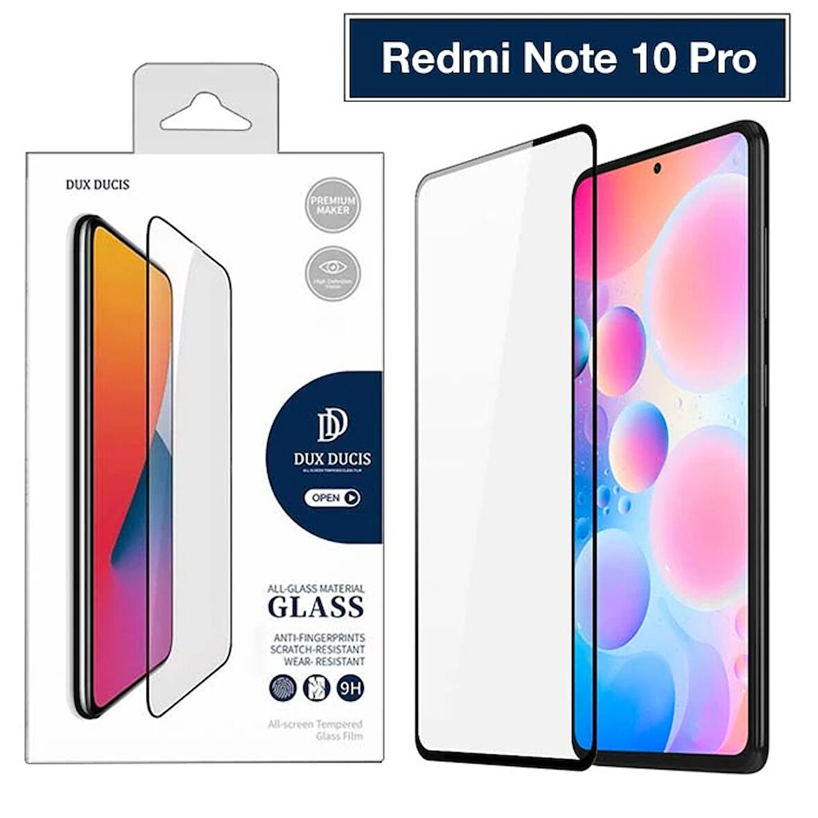 Dux Ducis Redmi Note 10 -K40+Pro Tempered Cam Ekran Koruyucu 9D Full Kaplama-(5775)