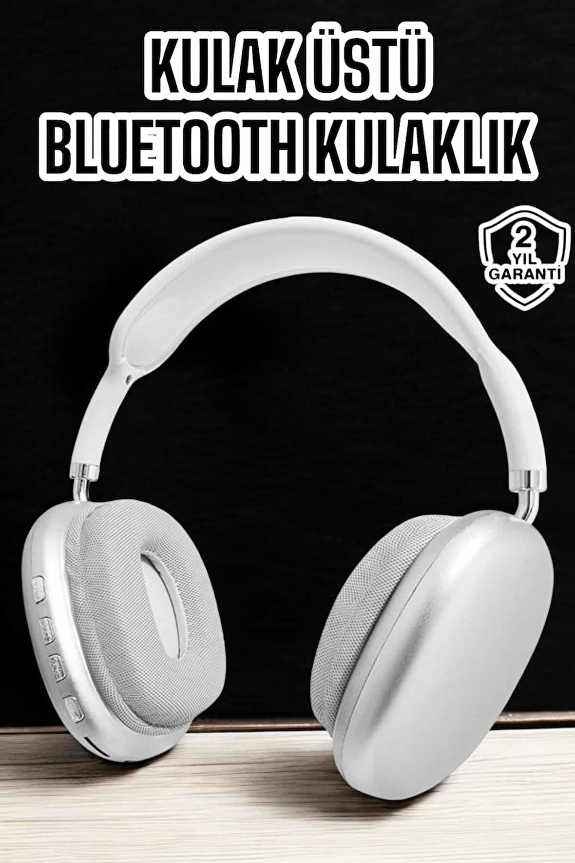 P9 Kablosuz Kulak Üstü Bluetooth Kulaklık Beyaz Yüksek Ses Kaliteli