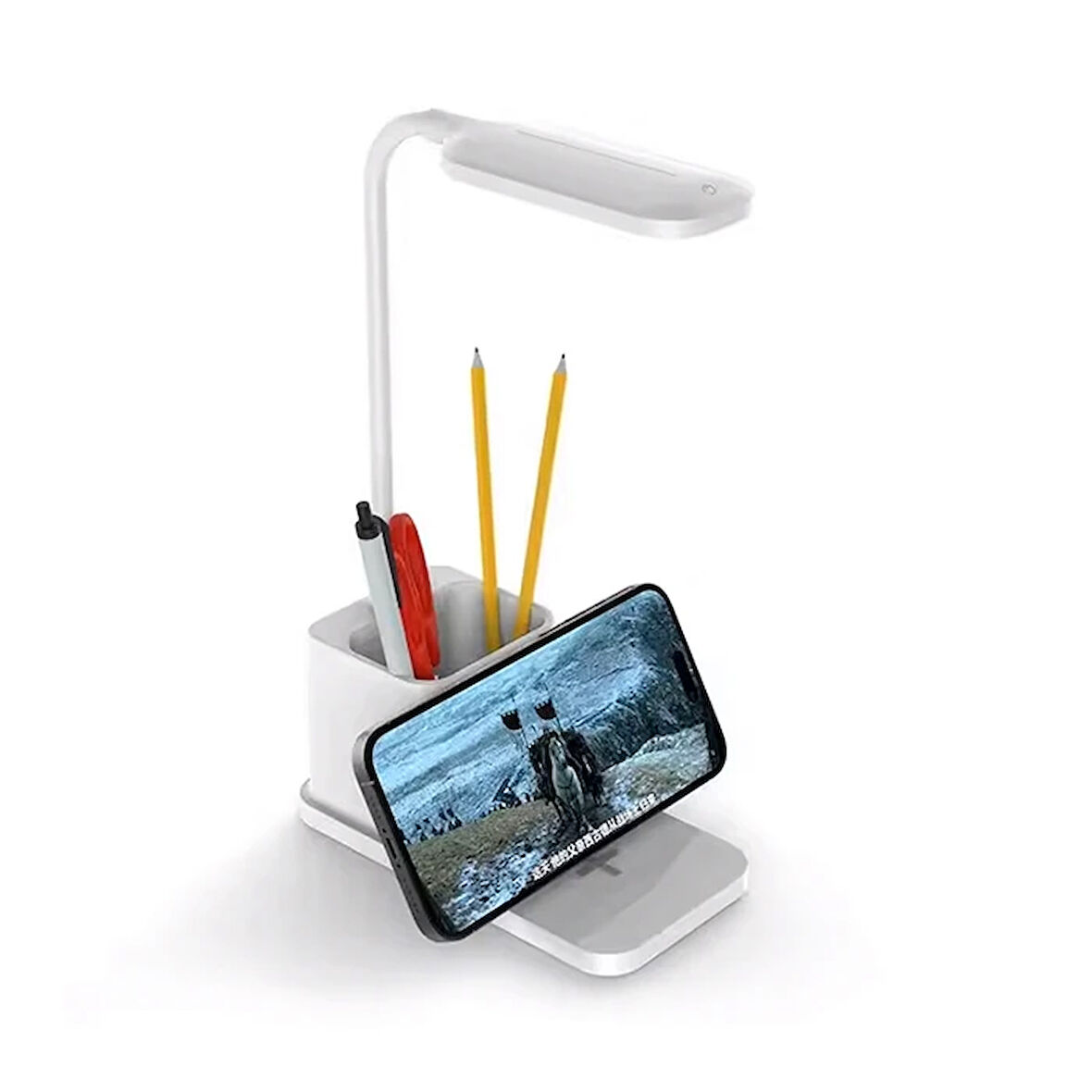 Ally Kablosuz Sarj Göz Korumali Portatif Led Masa Lambasi Kalemlik-(5775)