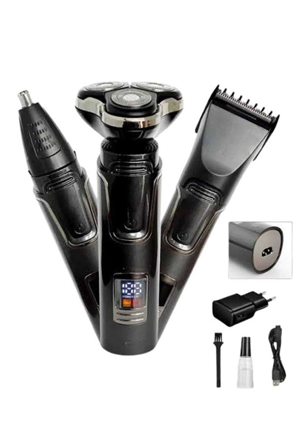 Yüksek Performanslı 3 Başlıklı Profesyonel Şarjlı Islak Ve Kuru Kullanıma Uygun