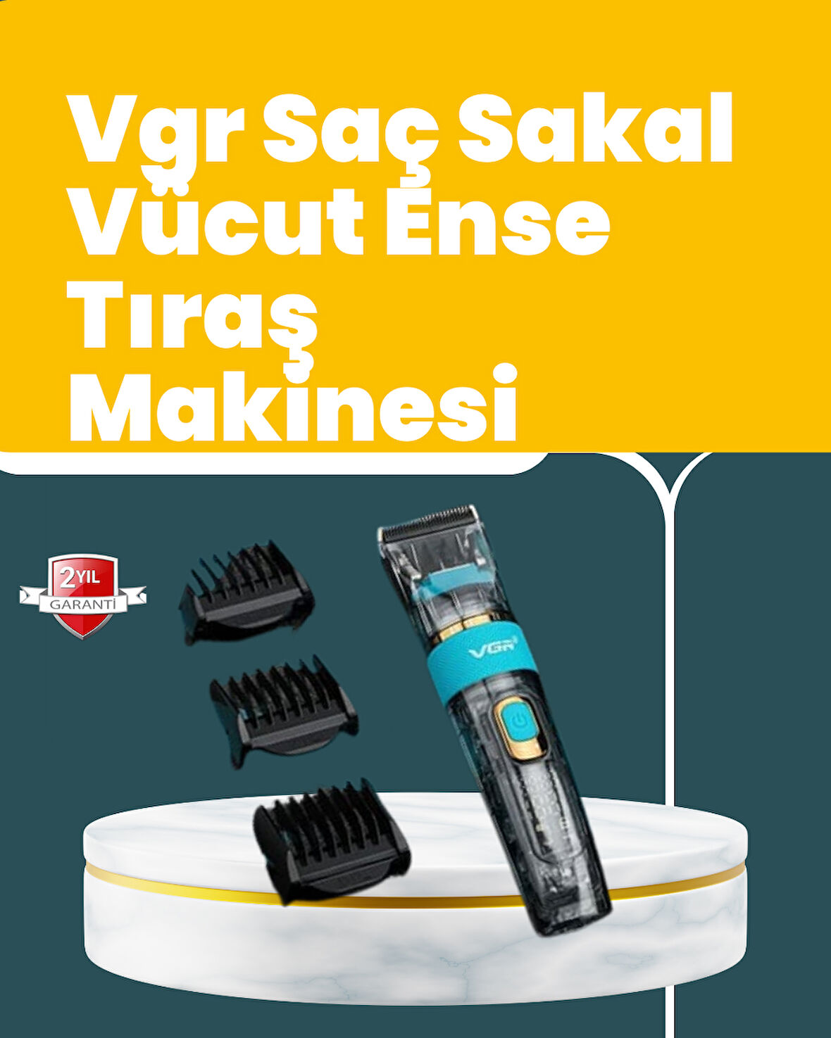 Vgr V-695 Saç Ve Sakal Kesme Makinesi Led Ekranlı 5 Uzunluk Ayarı