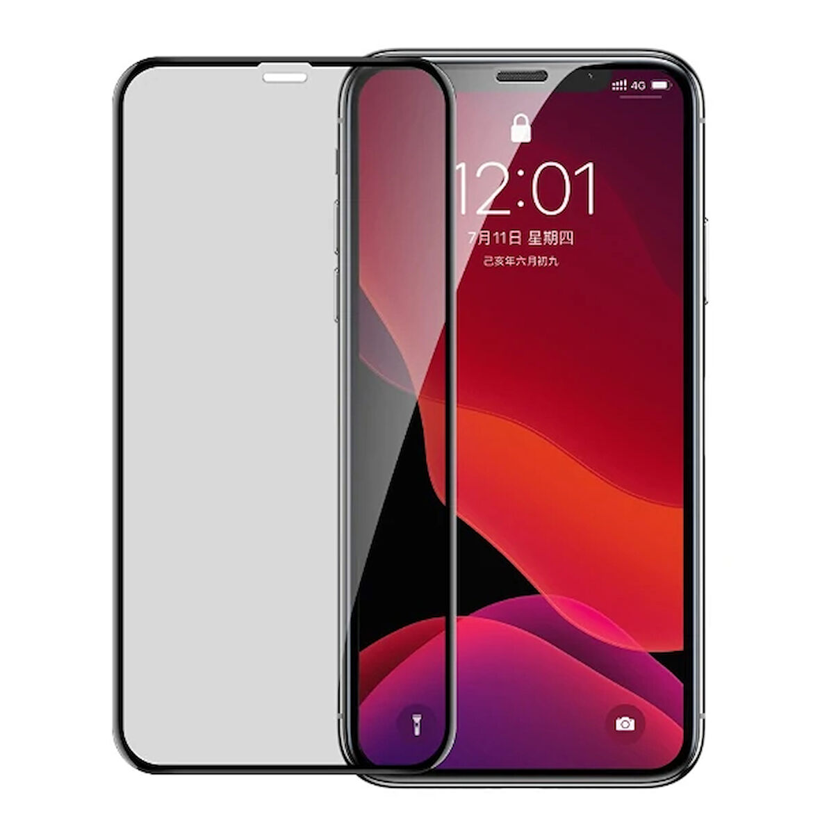 İphone 11 Pro/ Xs/X 023Mm Anti Spy Çerçeveli Tempered Cam Ekran Koruyucu-(5775)