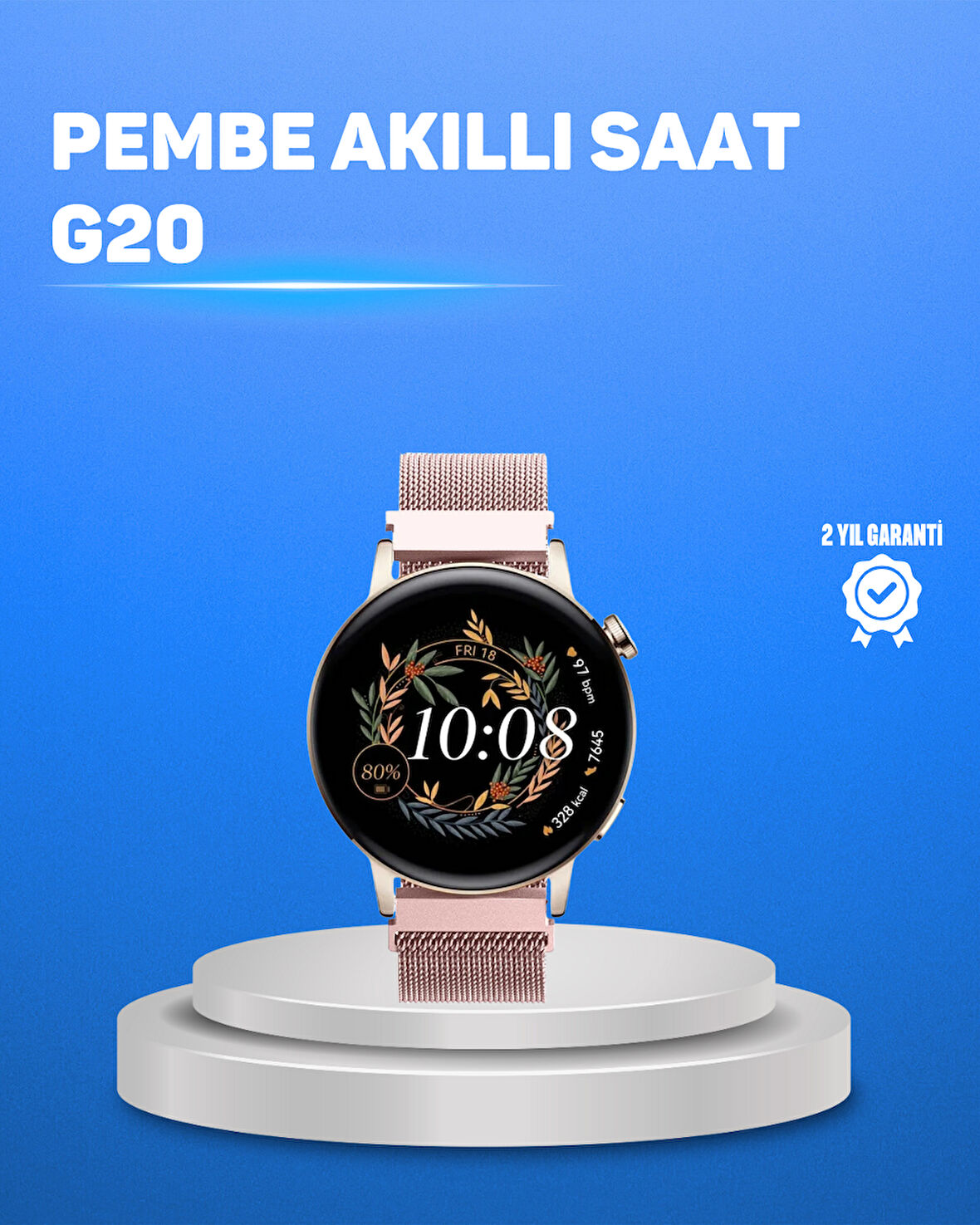 Kablosuz Şarjlı Tam Ekran Akıllı Saat – Türkçe Dil Desteği Ve Uzun Pil Ömrü