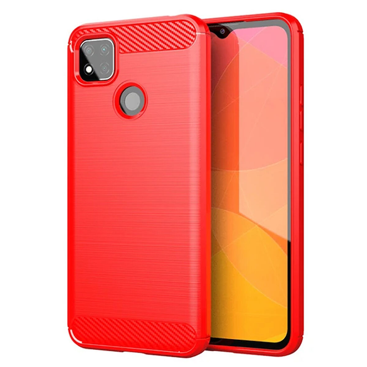 Ally Redmi 9C Brushed Carbon Fiber Silikon Kılıf-(5775)