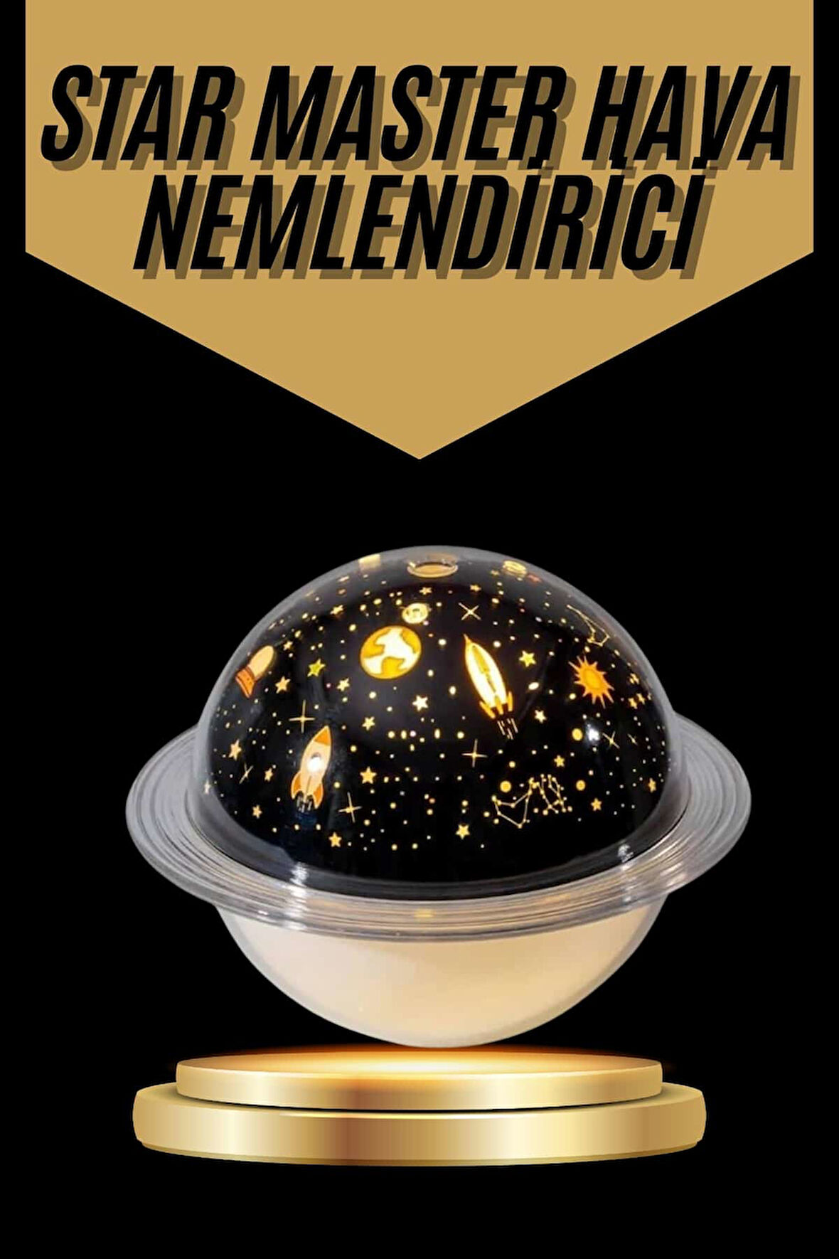 Hava Nemlendirici Renk Değiştiren Oda Kokusu Yıldızlı Projektör