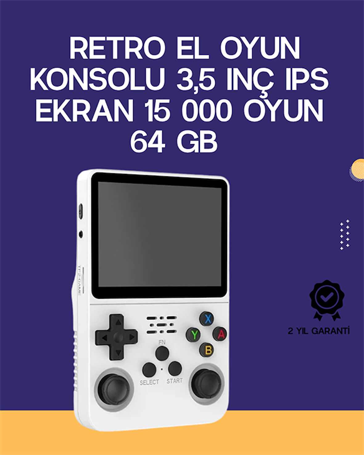 R36S El Konsolu 64 Gb – 15.000 Oyun Geniş Platform Desteği 3.5” Ips Ekran