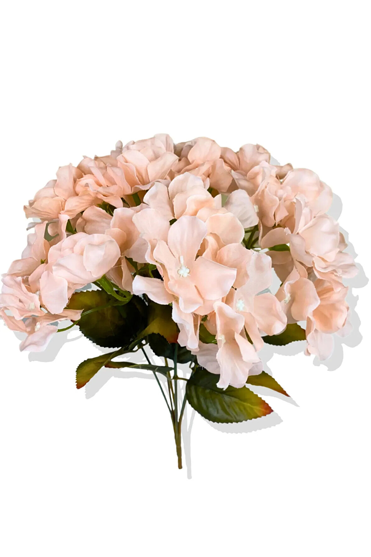 Somon Krem Yapay Pastel Ortanca Demeti 35 Cm 7 Dal
