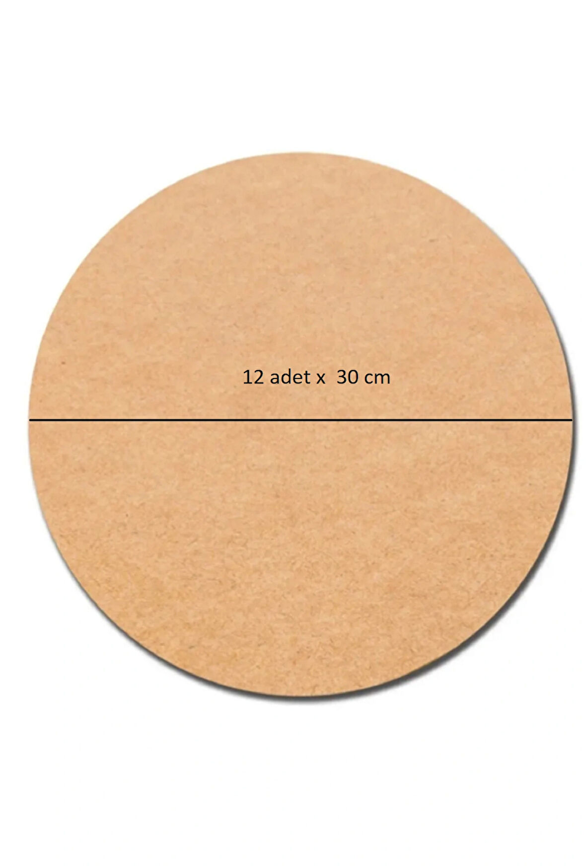 Ahşap Supla Levha 12 Adet 3 Mm Ham Mdf 30 Cm Çap Yuvarlak Servis Altı Supla