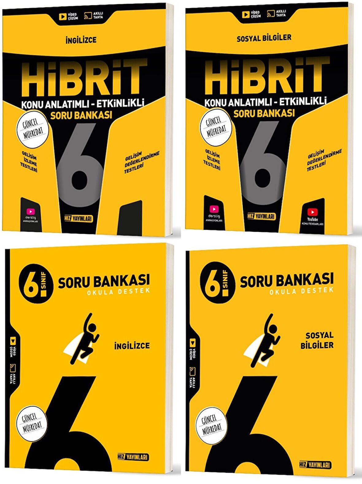 Hız 2026 6. Sınıf İngilizce + Sosyal Bilgiler Soru + Hibrit - Konu Seti 4 Kitap