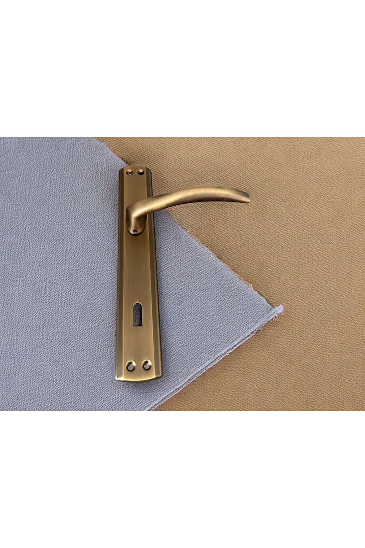 Trim Mat Antik Sarı Aynalı Oda Kapı Kolu 1 Takım Şık Ve Dayanıklı
