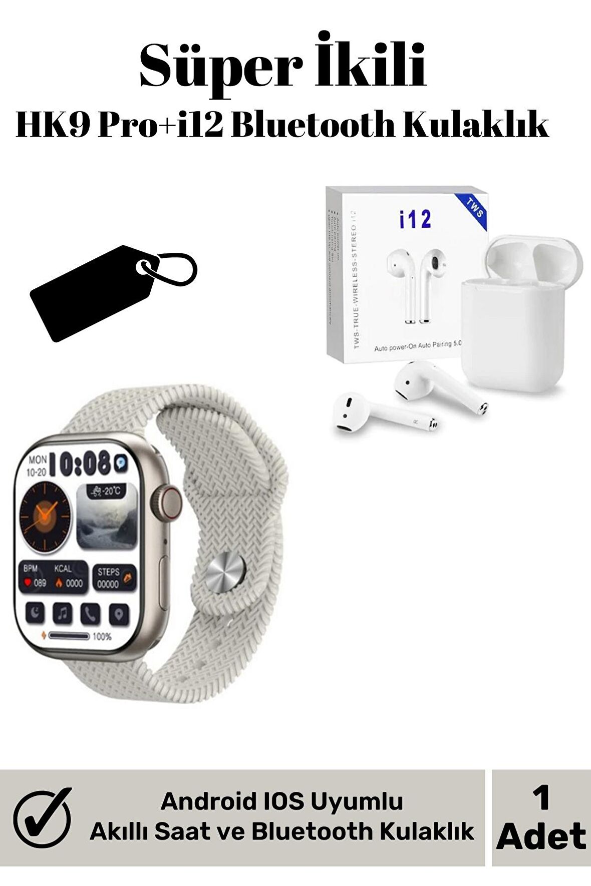 Huawei Uyumlu Android Premium 45mm Classic Sport Smart Watch Bluetooth Kulak İçi Kulaklık