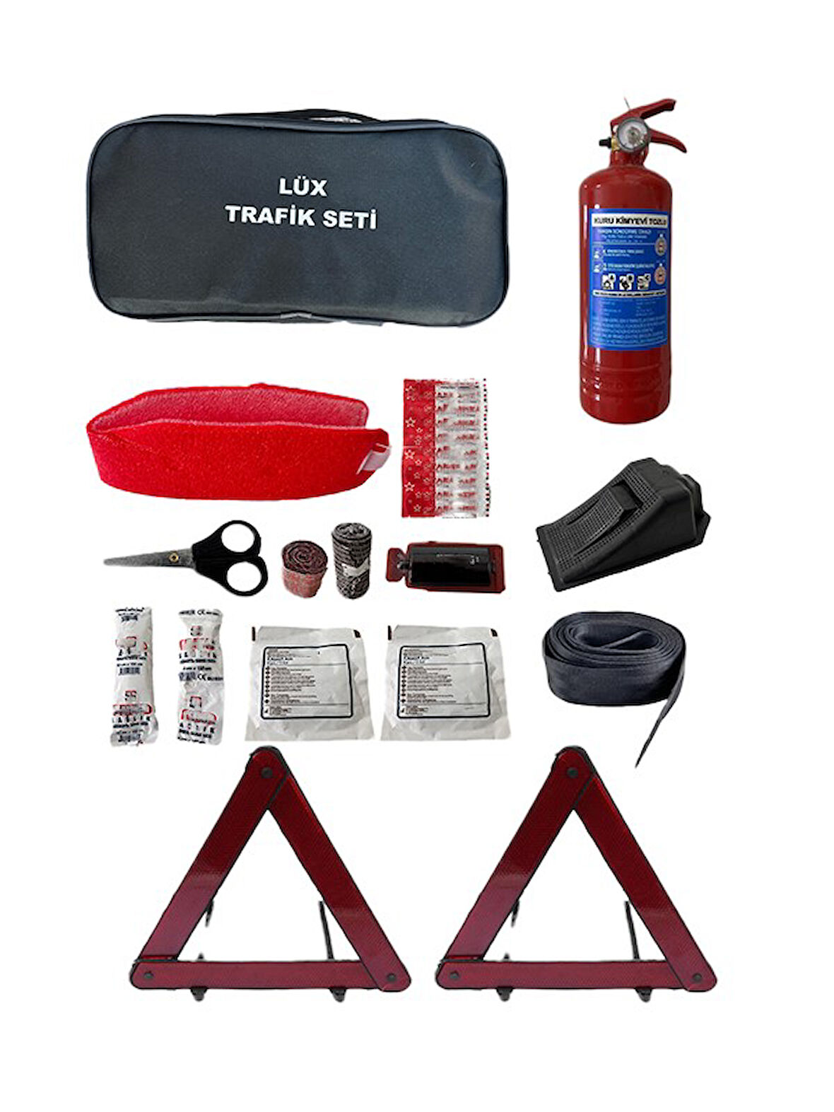 Kare Tüvtürk Uyumlu Çantalı Lüx Trafik Seti