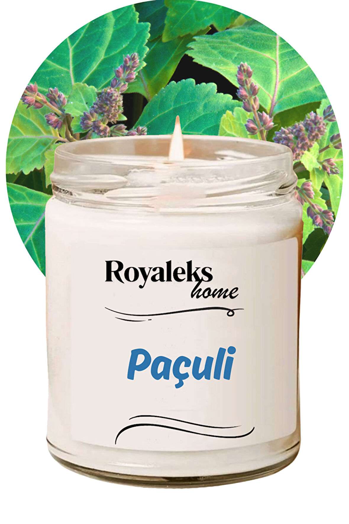 Doğal Özel Seri Kokulu Dekoratif Kavanoz Mum 210 cc - Paçuli Esansı - RYL