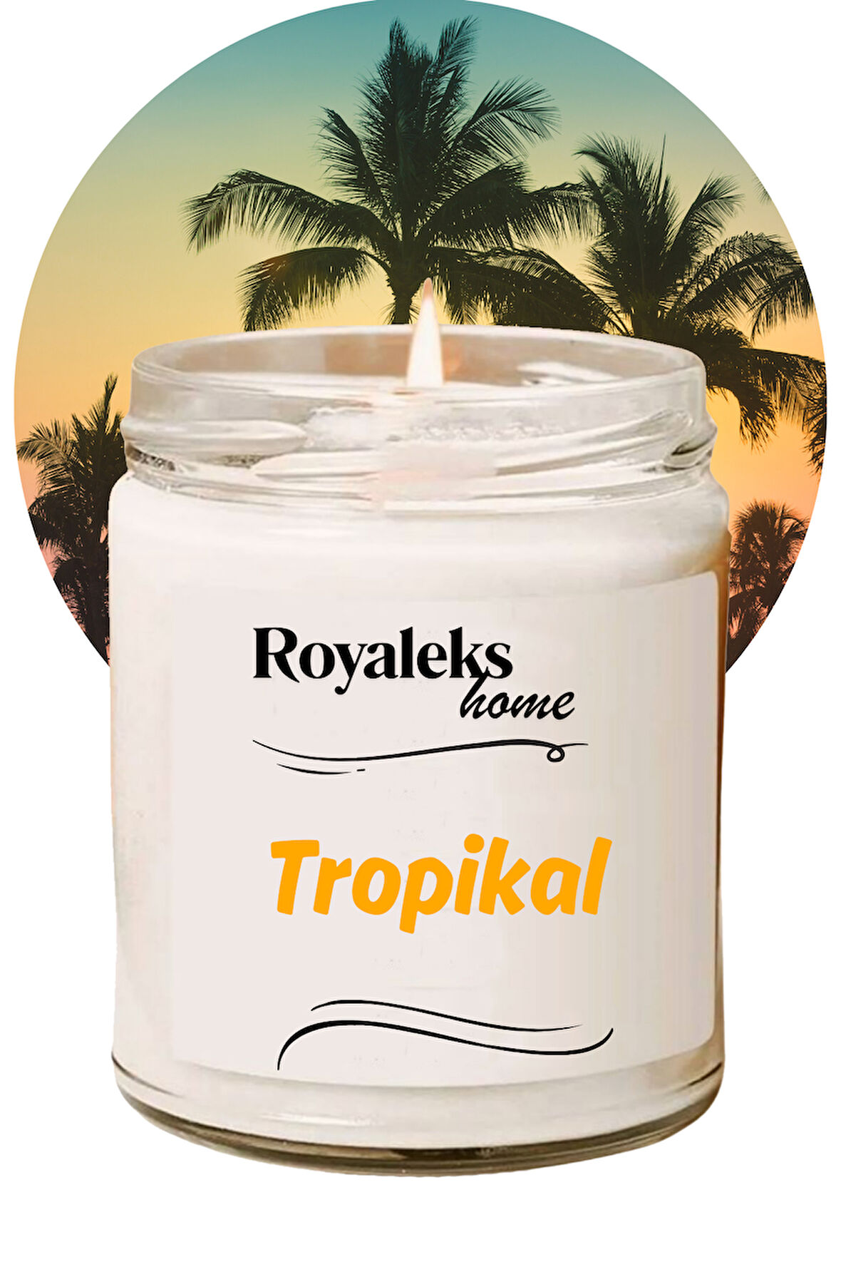 Doğal Özel Seri Kokulu Dekoratif Kavanoz Mum 210 cc - Tropikal Esans - RYL