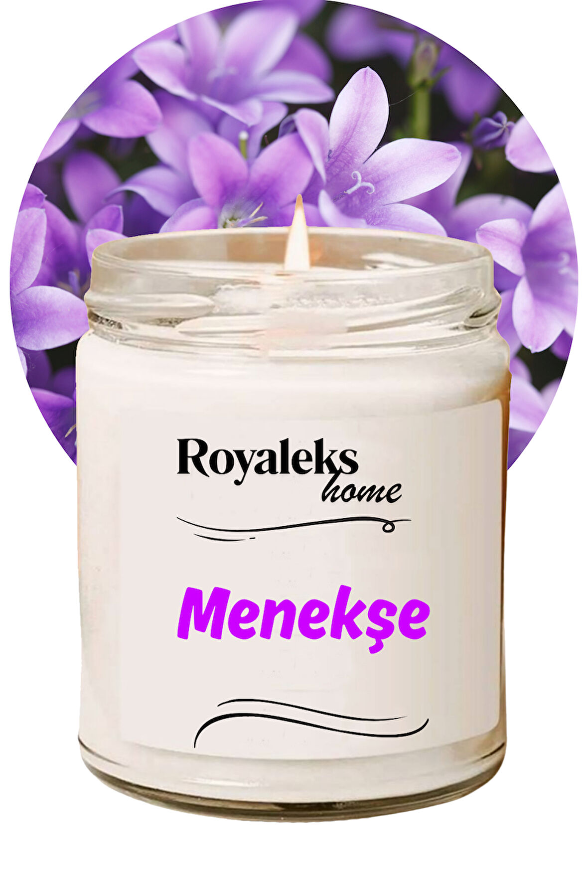 Doğal Özel Seri Kokulu Dekoratif Kavanoz Mum 210 cc - Menekşe Esansı - RYL