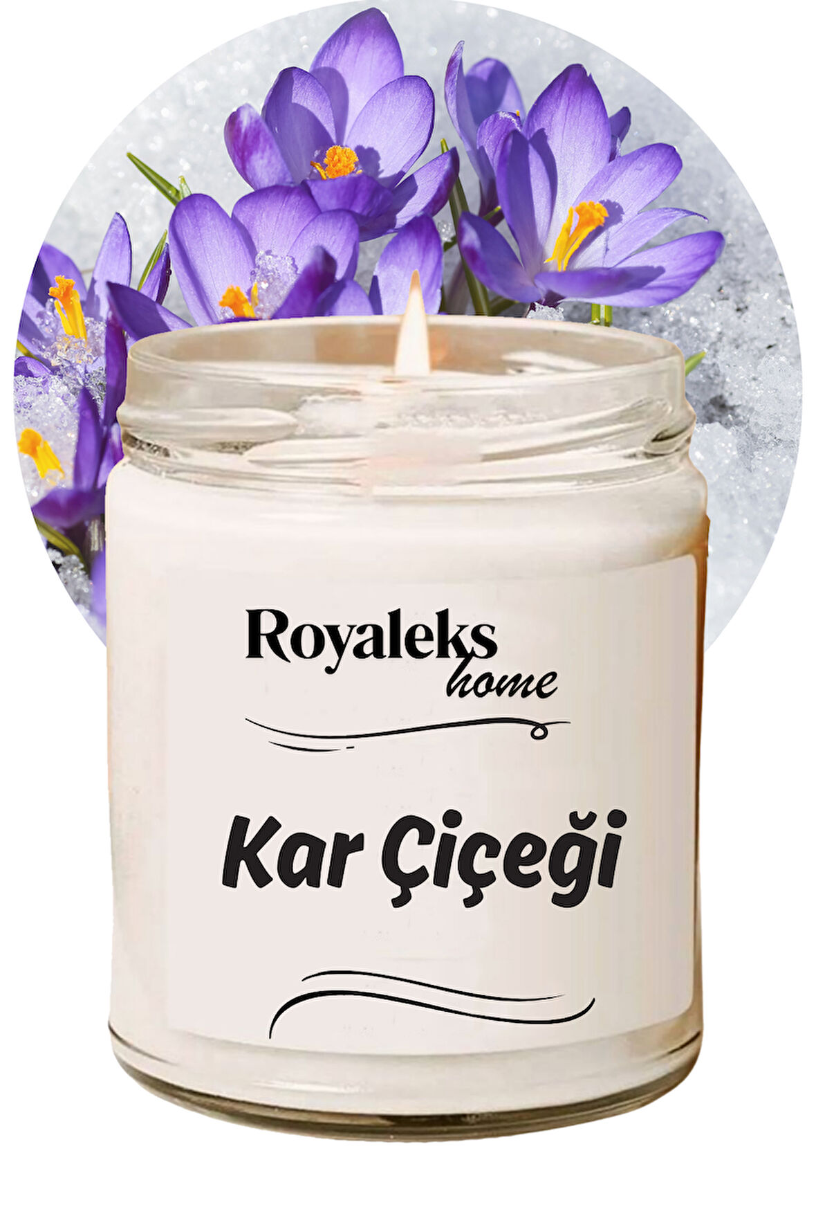 Doğal Özel Seri Kokulu Dekoratif Kavanoz Mum 210 cc - Kar Çiçeği - RYL