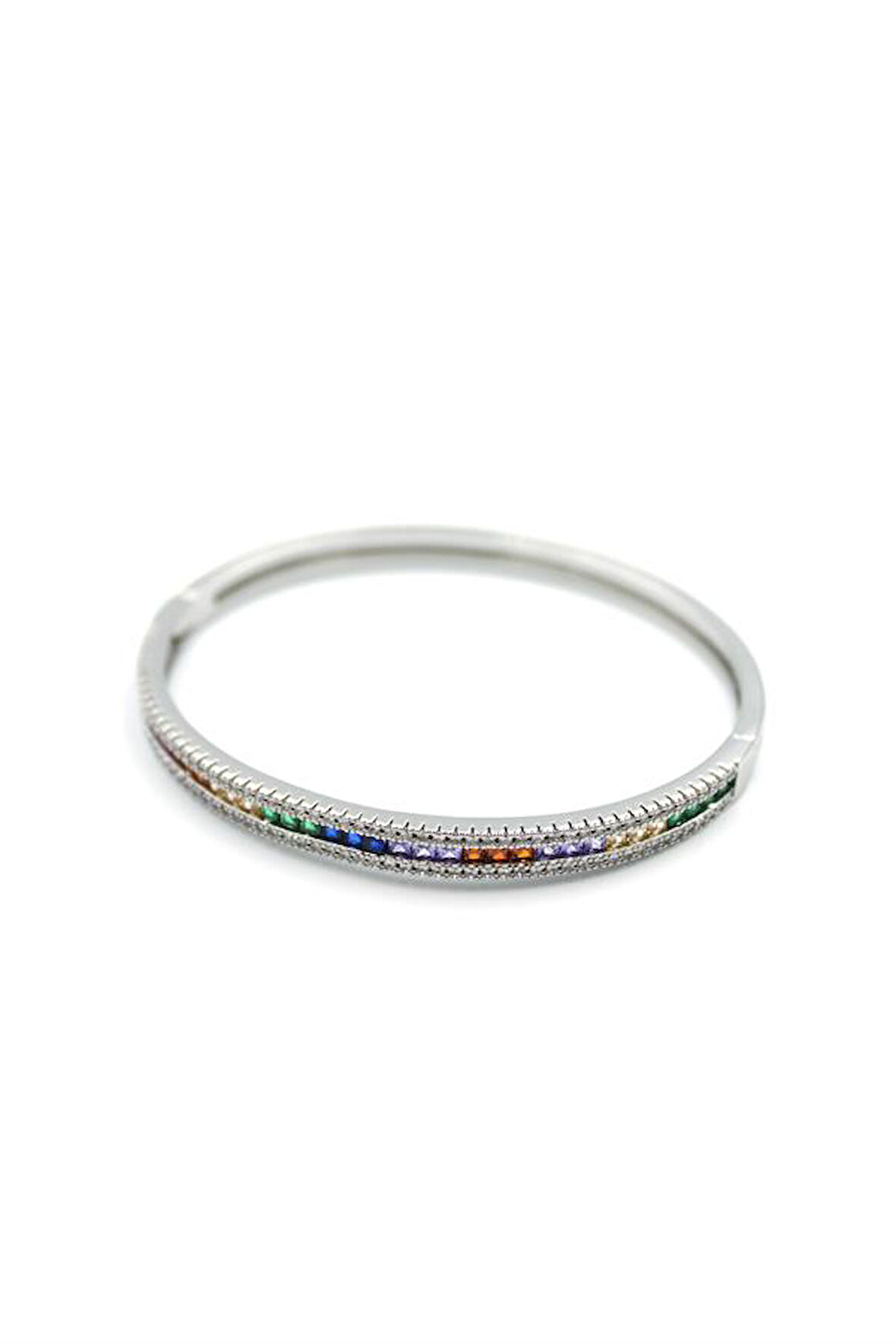 Zirkon Taşlı Bilezik - Gümüş