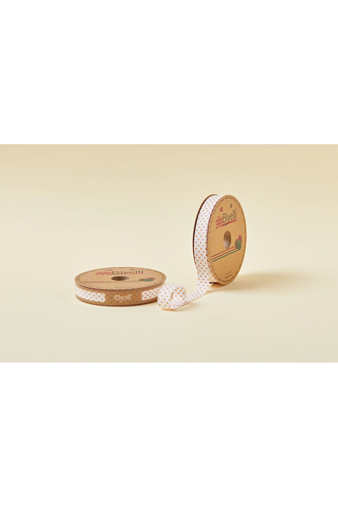 Biye Puanlı Katlı B06 Turuncu 2 cm 25 Metre %65 Koton %35 Polyester