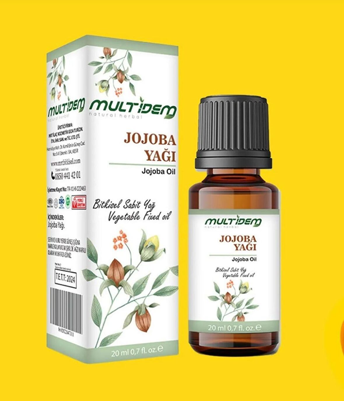 multidem Jojoba Sabit Bitkisel Yağı 20ml