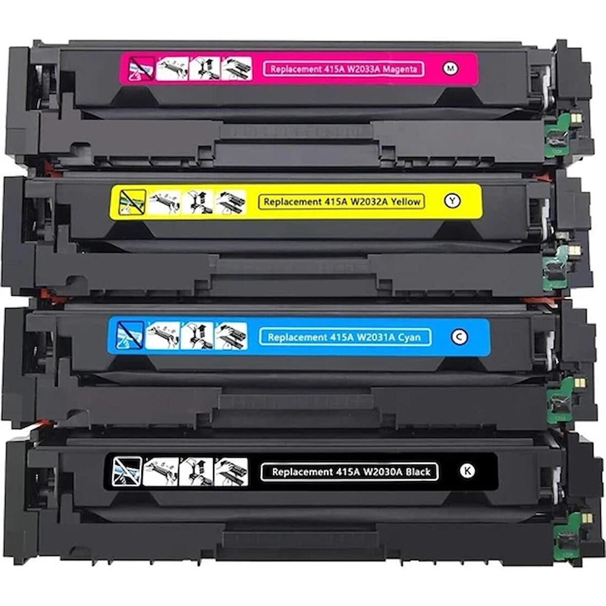 hementoner HP 415A (W2030A-2031A-2032A-2033A) M454/M479 Muadil Takım Toner (Chipsiz)