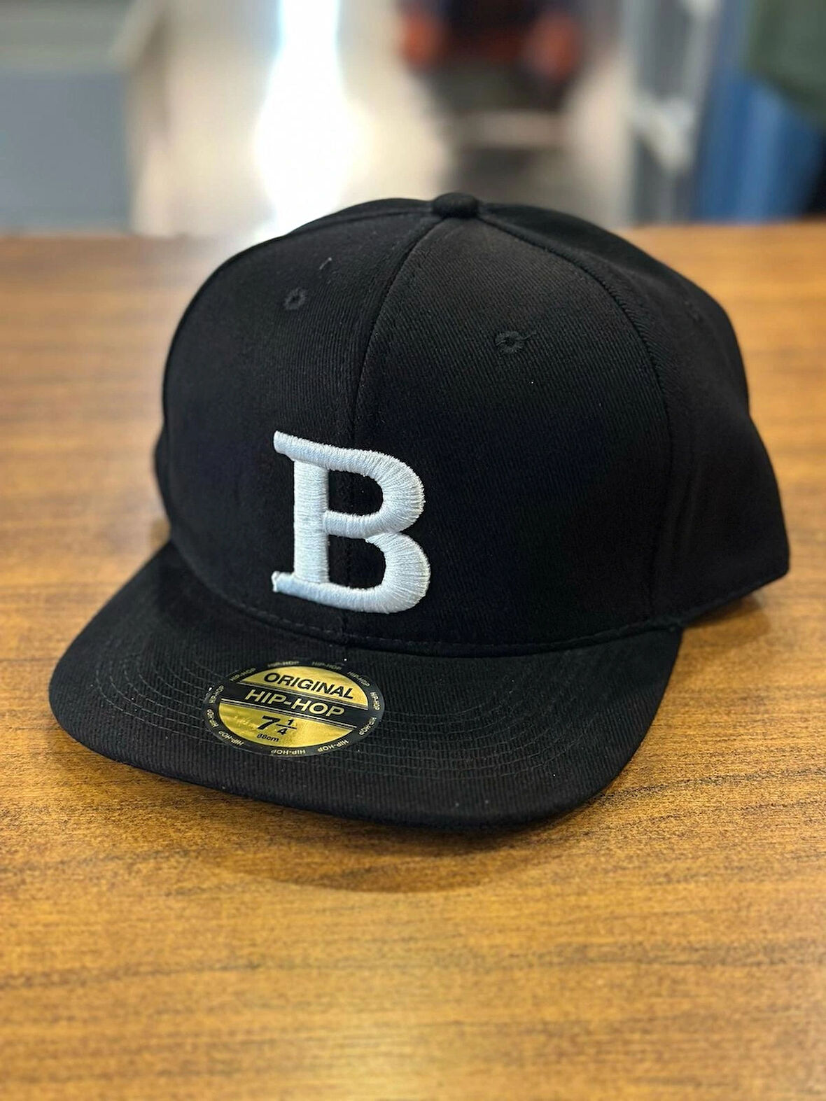 B Logo Nakışlı Siyah Renk Hip Hop Snapback Rapper Basket Cap Şapka