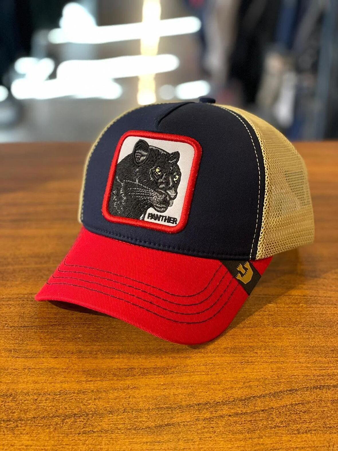 Gorin Bros Trucker Model Panter Figür Fileli Cap Şapka