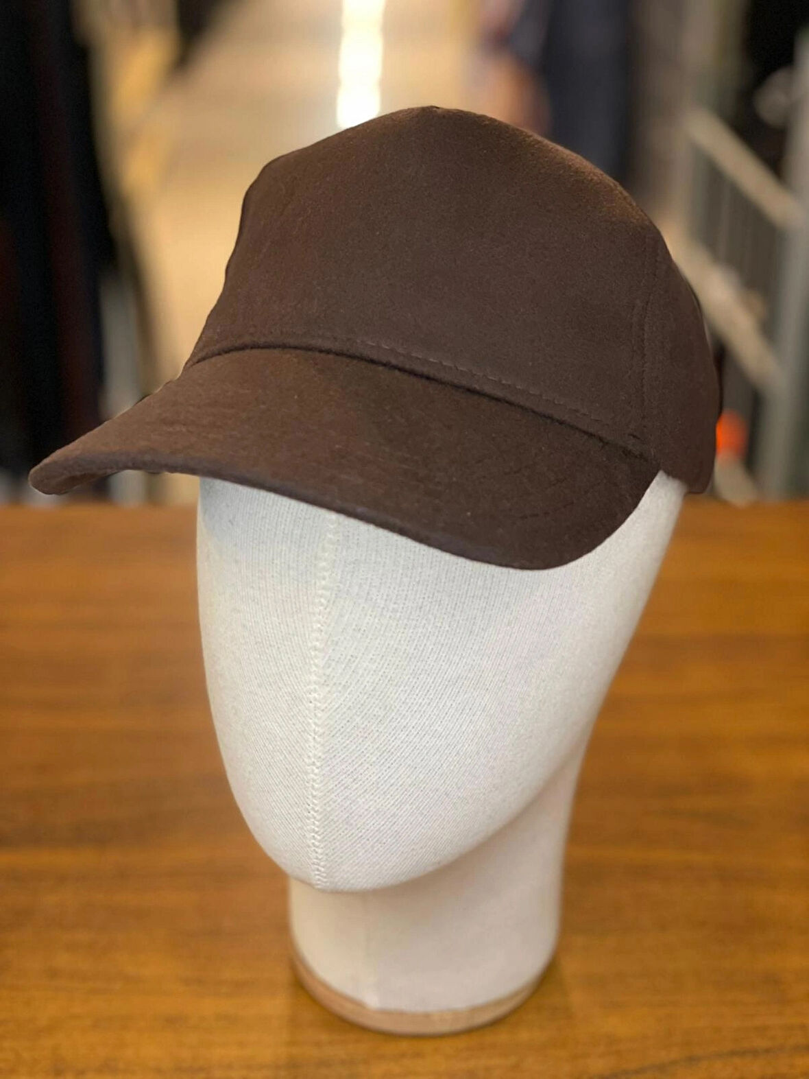 Kaşe Kumaş Kahverengi Renk Kışlık Cap Şapka