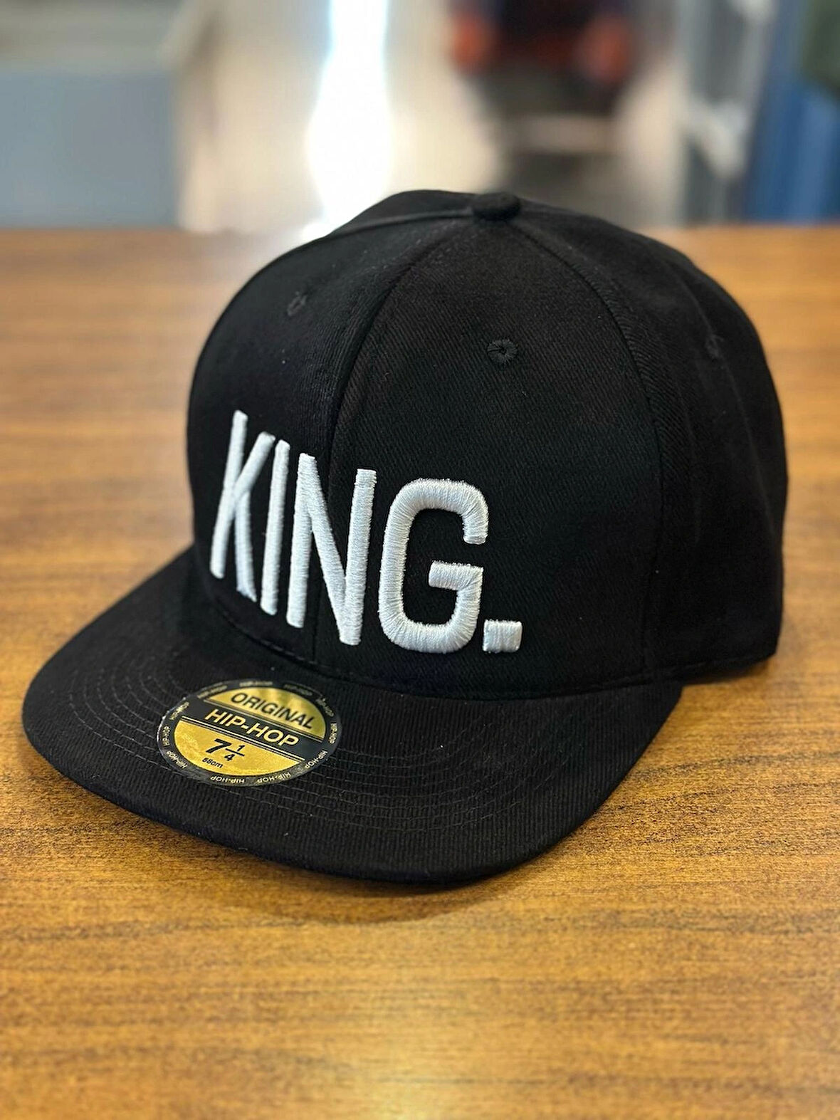 KING Nakışlı Siyah Renk Hip Hop Snapback Rapper Basket Cap Şapka