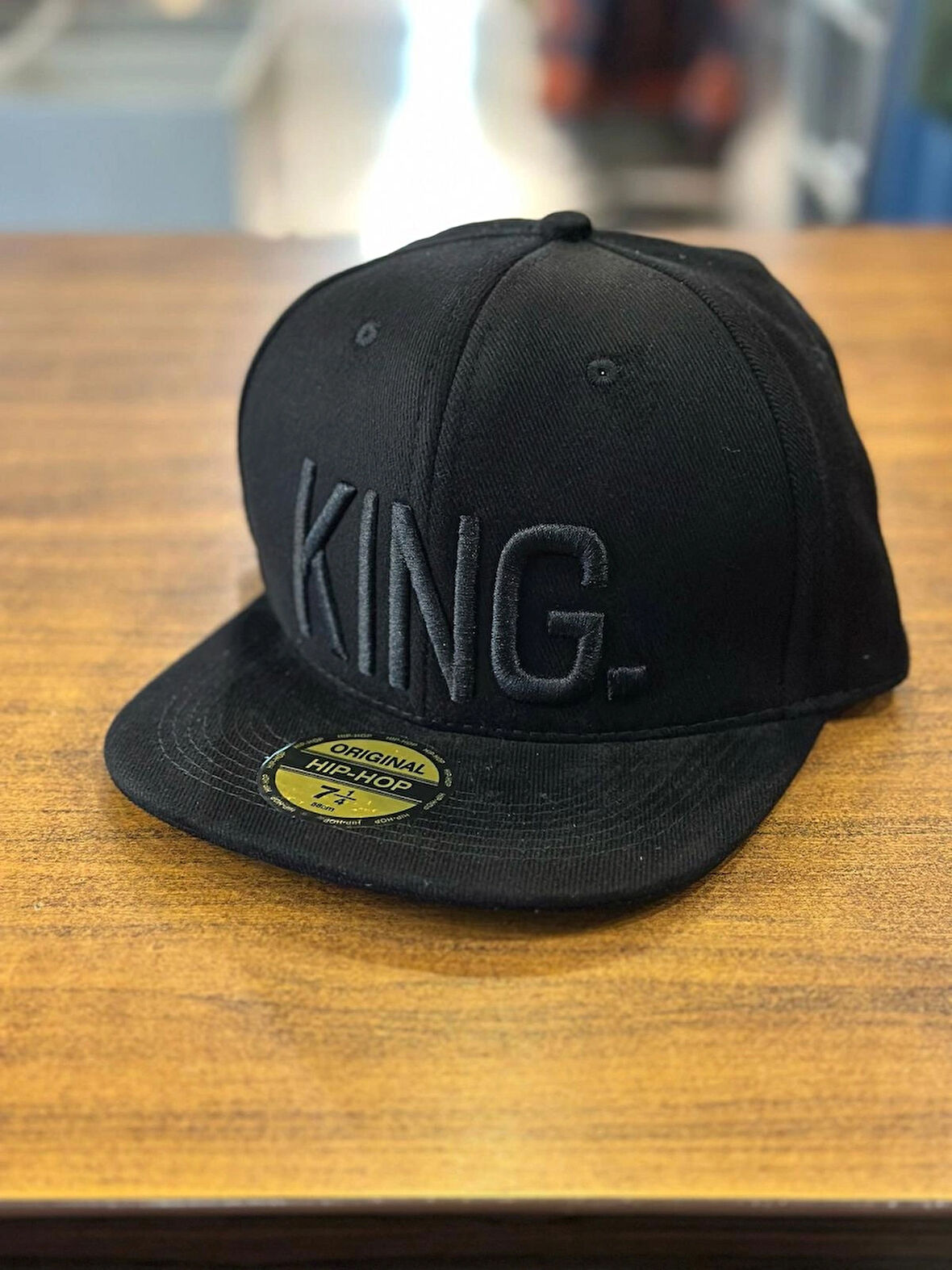 KING Nakışlı Siyah Renk Hip Hop Snapback Rapper Basket Cap Şapka