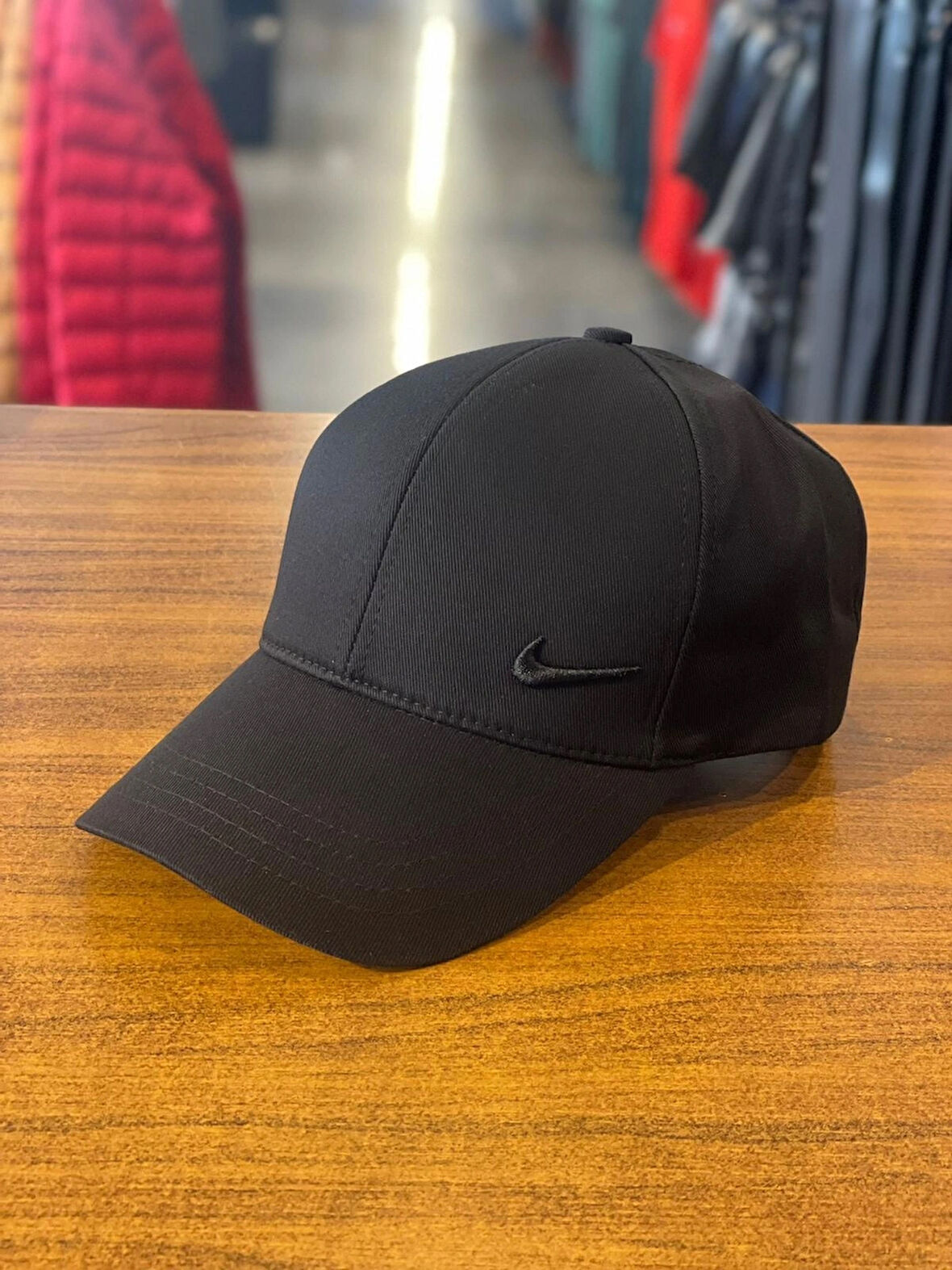 Nayk Swoosh Nakışlı Siyah Renk Pamuklu Cap Şapka