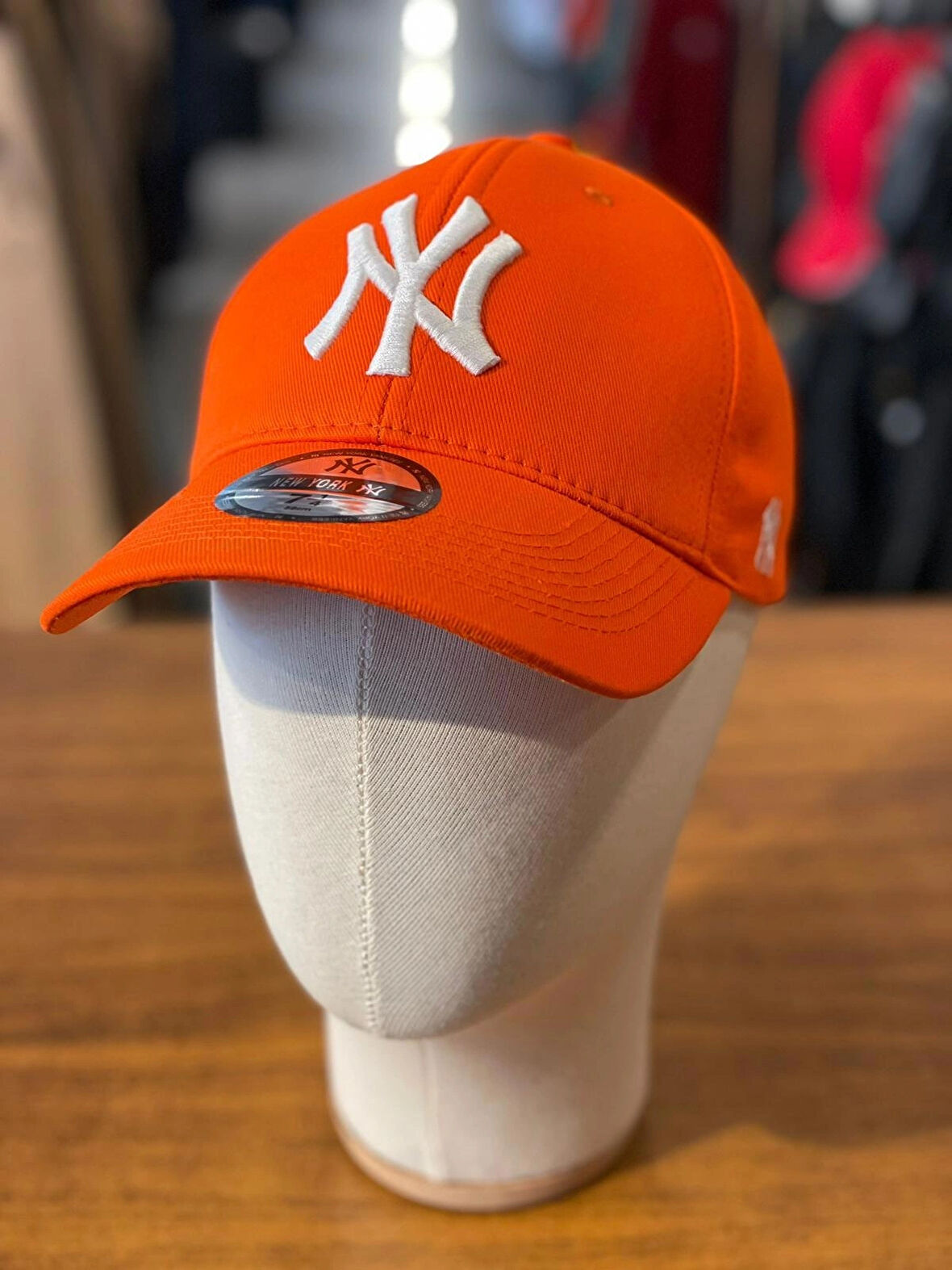 NY Yankees Nakışlı Trucker Beyzbol Model Turuncu Renk Pamuklu Cap Şapka